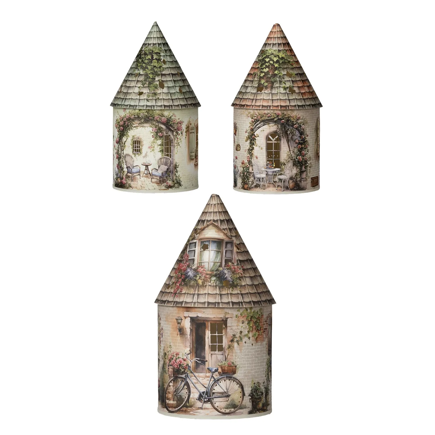 Lampada LED Secret Dream Casetta in Carta Telata Olandese h21 cm