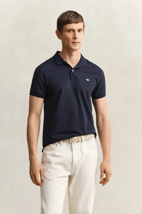 Klassisk piquéskjorte i slim fit