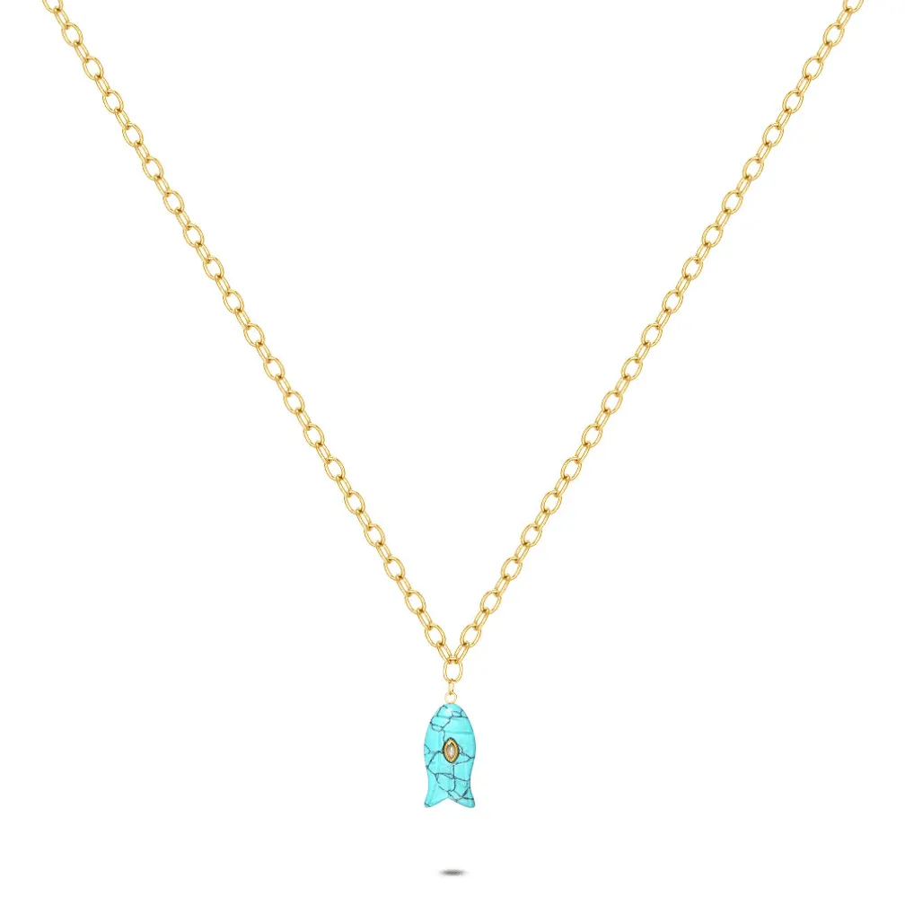 Halsketting in edelstaal, visje