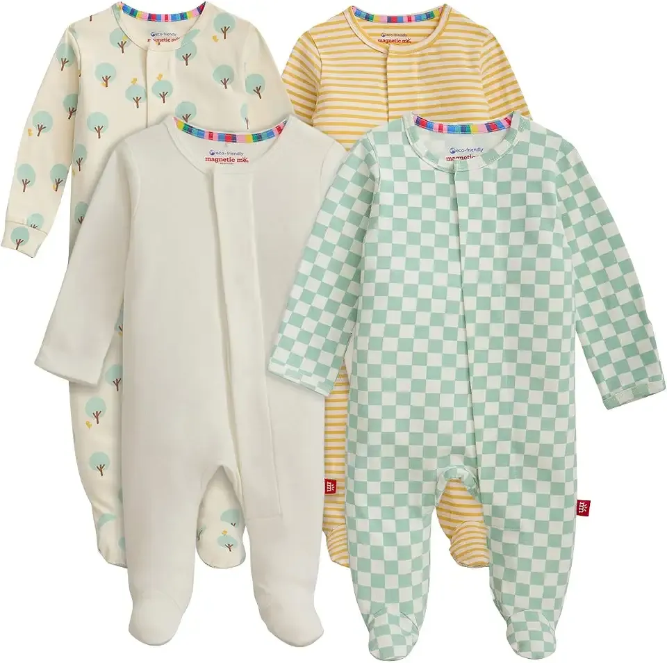 Cloudstretch 4-Pack Bundle | Magnetic Baby Footie Pajamas