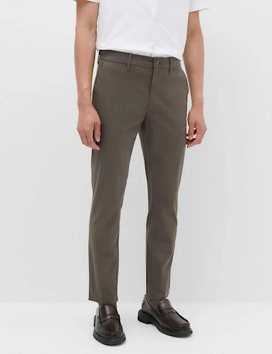 Chino-Hose mit hohem Baumwollanteil, Stretch und schmaler Passform