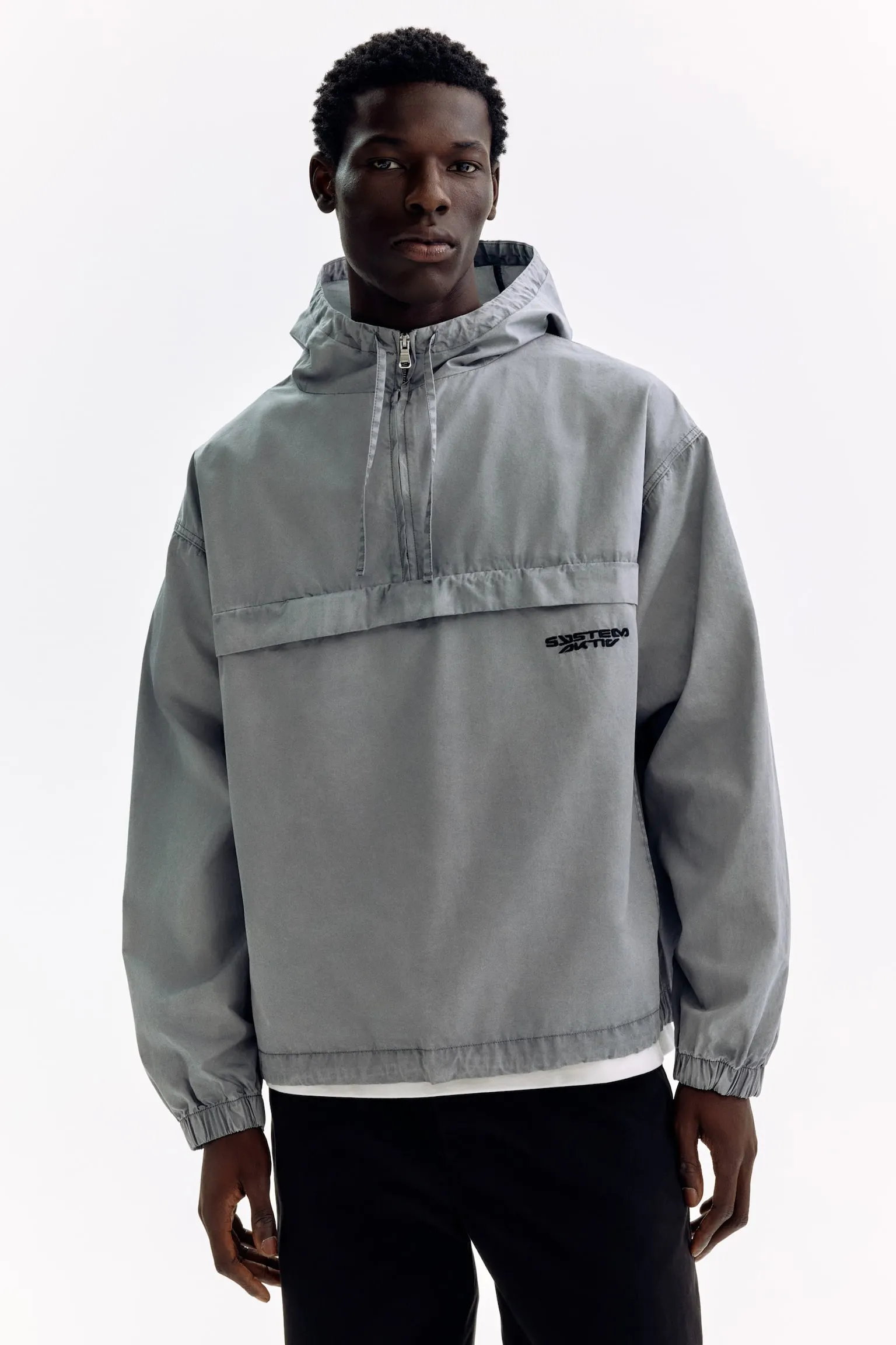 Chamarra popover Loose Fit en algodón