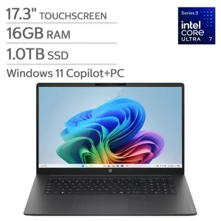 HP OmniBook 3 17.3" Touchscreen Laptop - Intel Core Ultra 7 355 - Copilot+ PC - FHD (1920 x 1080) - 16GB RAM - 1TB SSD - Windows 11 Home