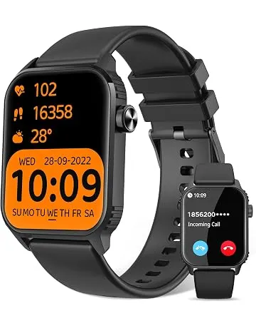 DIVOAZBVO Smart Watch for Men,Smartwatch with 1.83" HD Touchsreen, Sleep Monitor, Music Control Fitness Watch for iPhone/Android (Black)