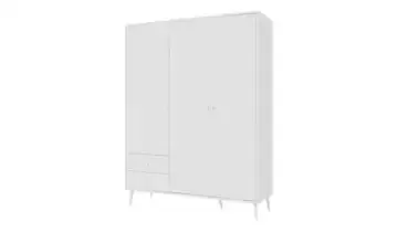 Kleiderschrank 3-türig, Weiß, mit Einlegeböden Hemsby