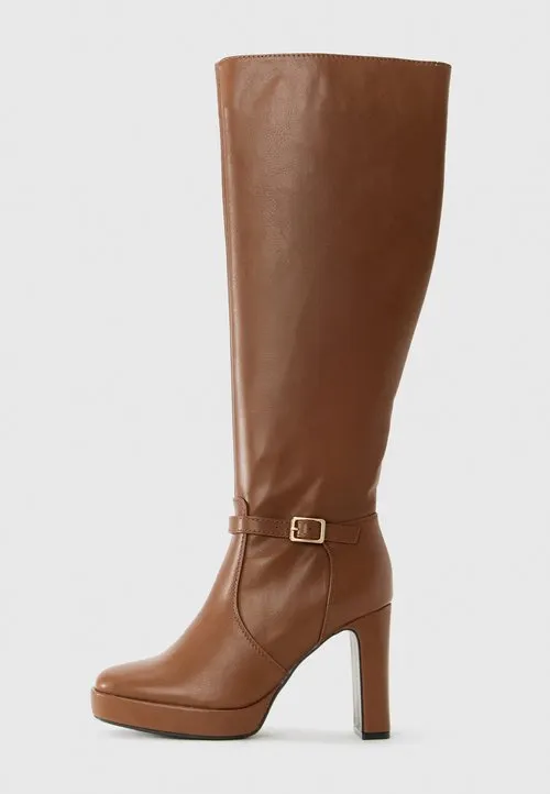 Boots med høye hæler - caramel