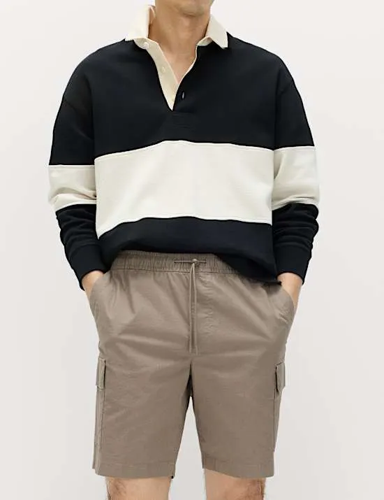 Ripstop-Cargo-Shorts mit elastischem Bund