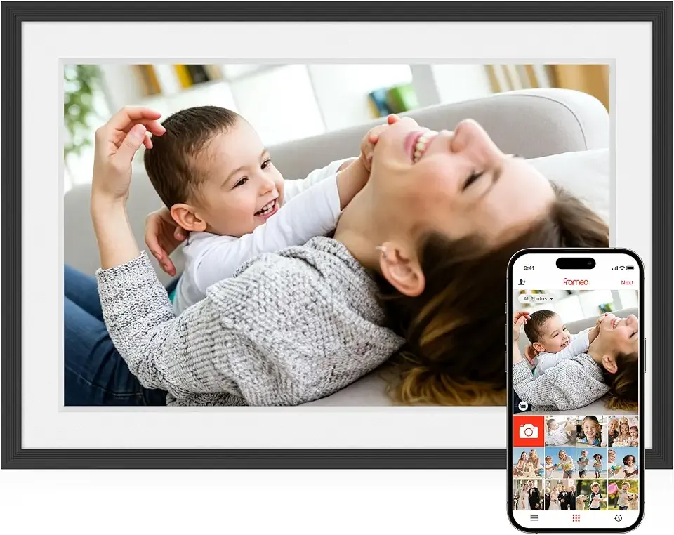 Frameo Digital Picture Frame, 10.1'' Digital Photo Frame WiFi, 32GB Memory