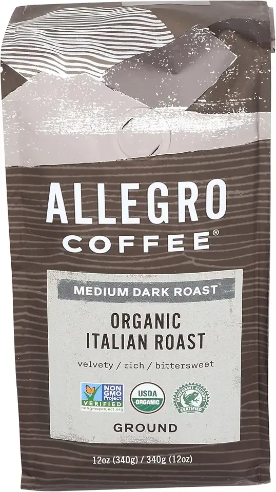 Allegro Coffee Organic Italian Roast Ground Coffee, 12 oz