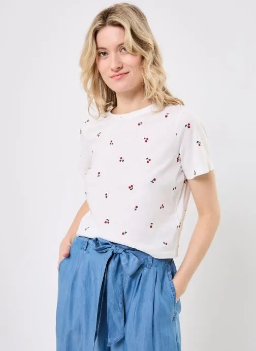 T-shirts met korte mouwen T-SHIRT CERISE dames wit