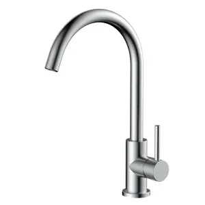 Mitigeur haut acier inoxydable brossé hauteur 34 cm