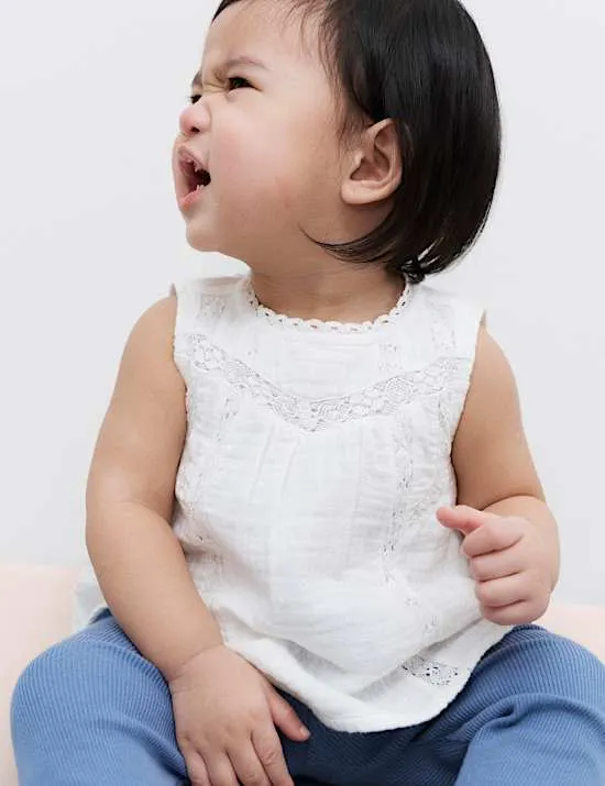 2-tlg. Outfit mit hohem Baumwollanteil, bestehend aus Bluse und Leggings (0 M. – 5 J.)