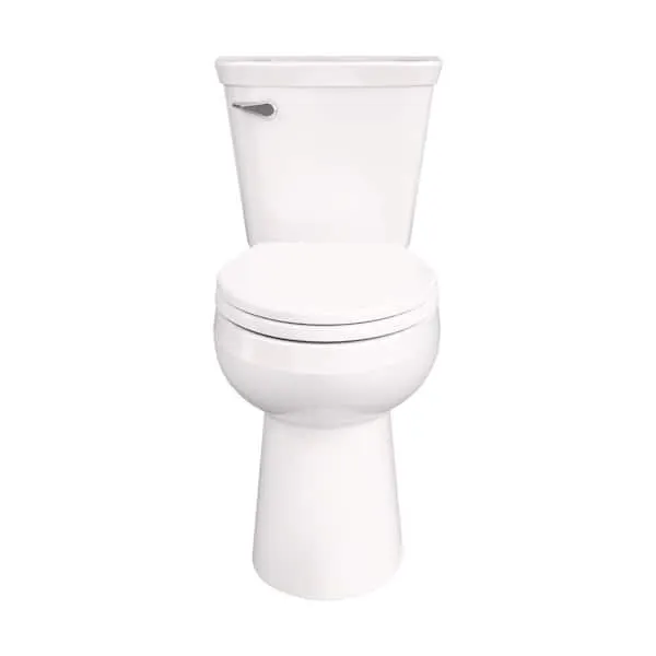 Gerber Viper Select 12 in.​Rough-​in 2-​Piece 0.​8 GPF Single Flush Elongated Chair Height Toilet in White Soft Close Seat Included
