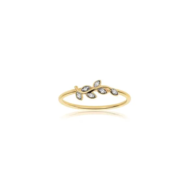 Diamantring Blader 375 Gult Gull 0,0050ct