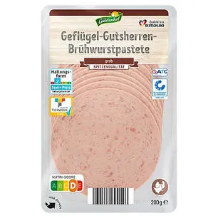 Geflügel-Frischwurst-Aufschnitt 200 g, Gutsherrenpute