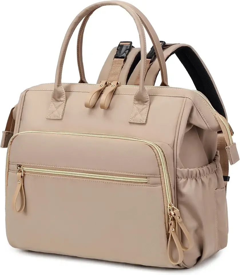 LORADI Large Diaper Bag Tote Backpack (Mocha, Large-20L)
