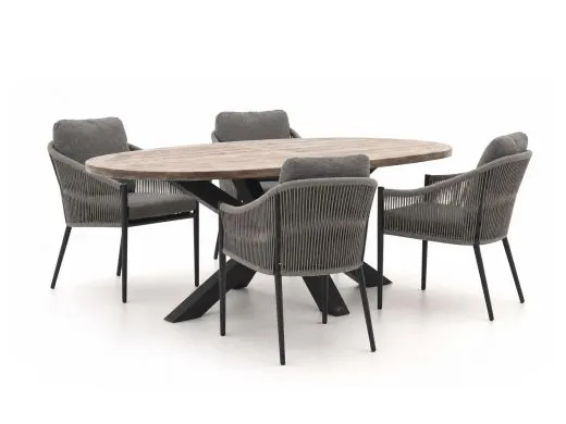 Bellagio Mineo/ROUGH-Y Ellips 200cm dining tuinset 5-delig