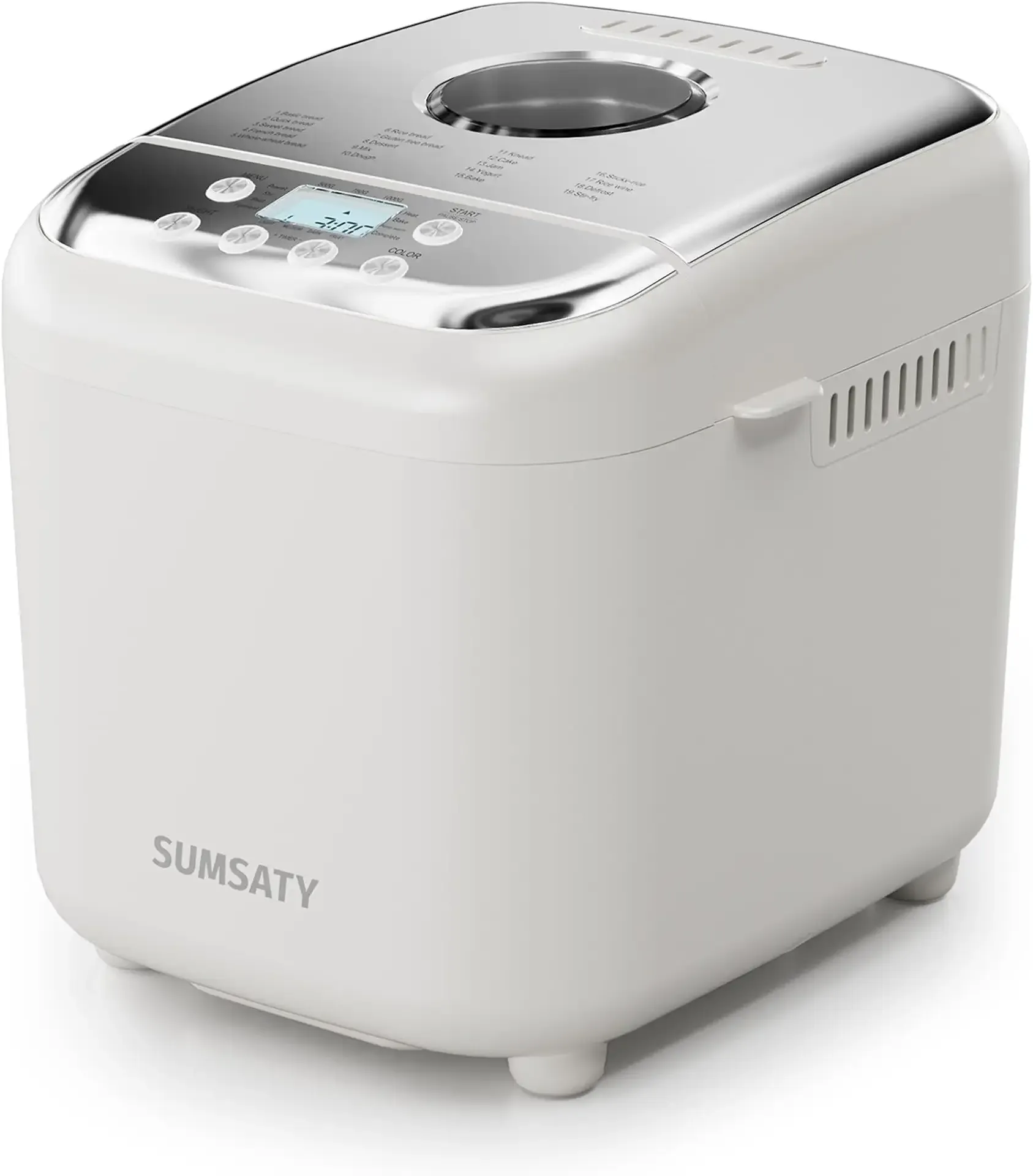 SUMSATY Bread Maker, 2.2LB 16-in-1 Bread Machine Automatic Bread Maker Machine with Nonstick Pan & 15H Timer & 1H Keep Warm for Beginner Breadmaker with Gluten-Free, French, Yogurt, Recipe