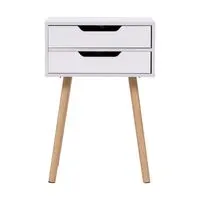 Nachttisch mit 2 Schubladen, ca. 40 x 30 x 60 cm - Weiß