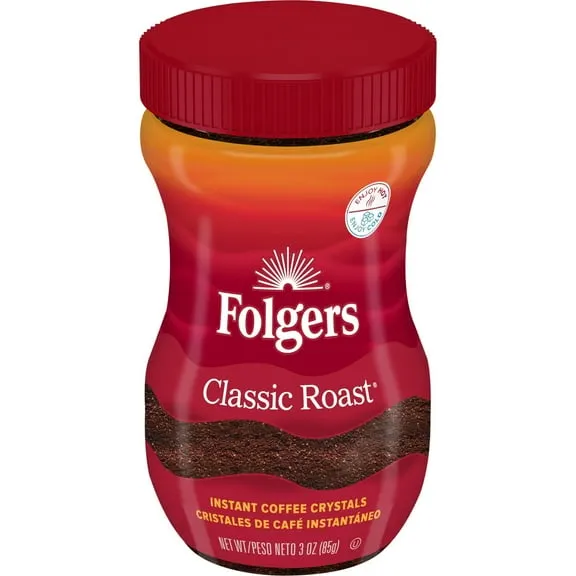 Folgers Classic Roast Instant Coffee, 3 oz Jar