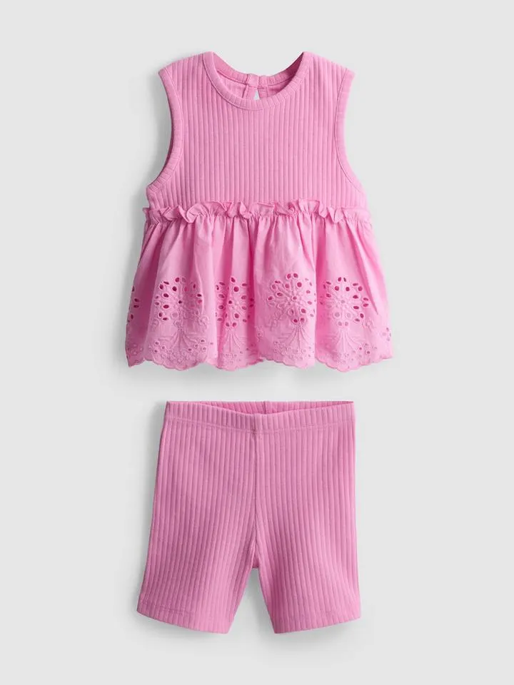0–36 mois | Haut sans manches en broderie anglaise et short