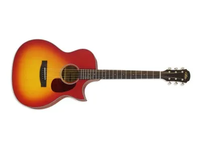 ARIA 101CE CW/ELECTRIC ACOUSTIC GUITAR - MATT CHERRY SUNBURST OM - (SPRUCE/MAHOGANY) ARIA-101CE