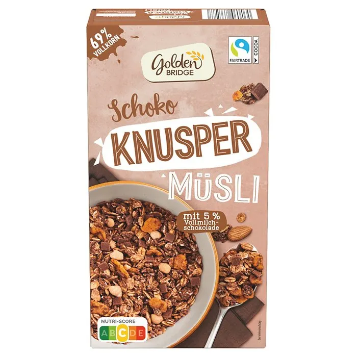 GOLDEN BRIDGE Knuspermüsli 600 g, Schoko
