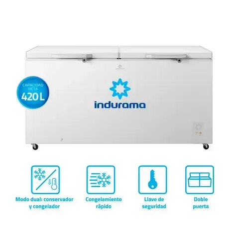Congeladora Indurama Defrost 420L CI-420BL Blanco