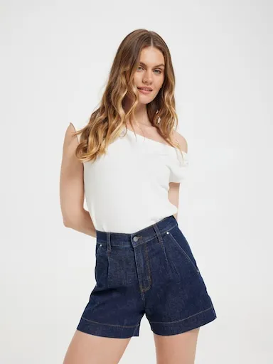 Just Jeans Originals High Rise Pleat Front Short