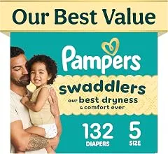 Pampers Swaddlers Diapers, Size 5 (20-3…