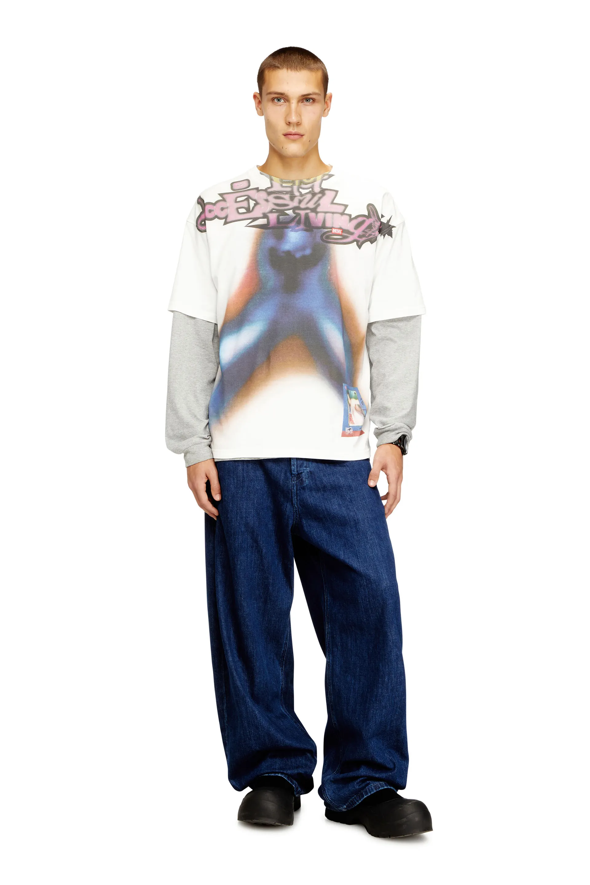 Relaxed cotton T-shirt with digital print