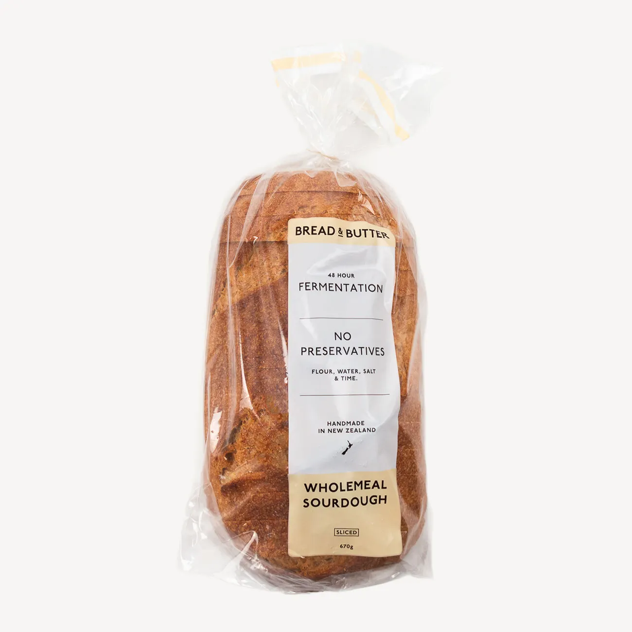 bread and butter wholemeal sourdough sliced 670g