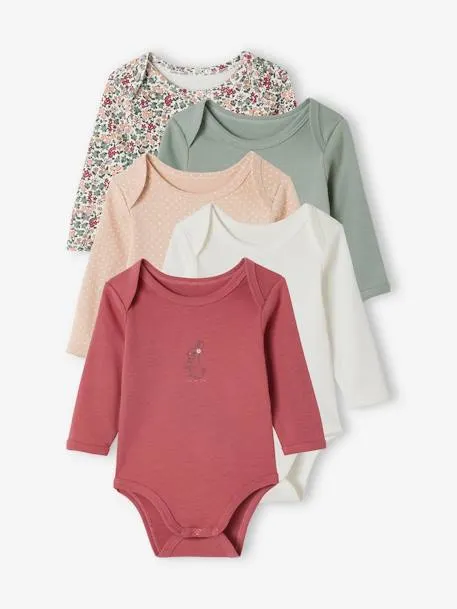Lot 5 bodies manches longues bébé emmanchures américaines -...