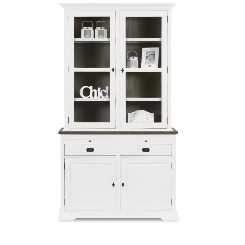 Vitrinekast (2 deuren) Lakewood - Clear/Mindi Donkerbruin