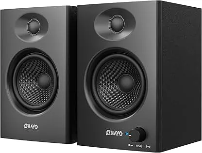 OHAYO 60W Computer Speakers for Music and Gaming, Active Bluetooth 5.3, Stereo 2.0 Speakers for Desktop PC or Laptop, 3.5mm Aux RCA USB Input, 1 Pair, Black OHAYO 60W Computer Speakers for Music and Gami…