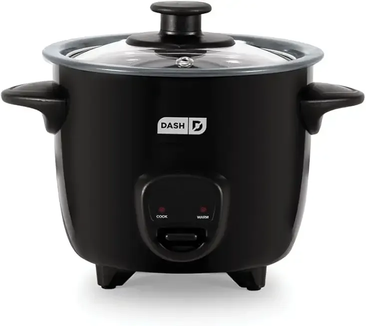 Dash Mini Ceramic Rice Cooker - Designed for Single-Serve Cooking - Compact Rice Cooker with Nonstick Removable Pot, Keep Warm Function & Easy-to-Clean Sleek Design - Black Ceramic