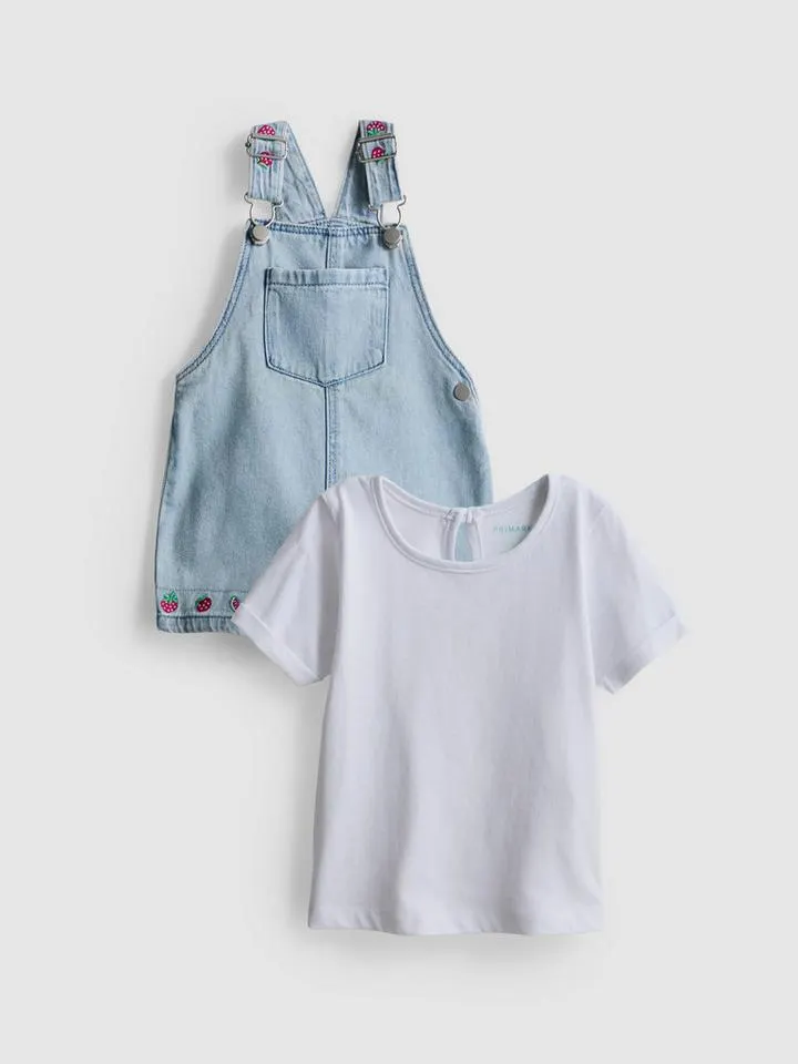0–36 mois | T-shirt et salopette à fruits brodés