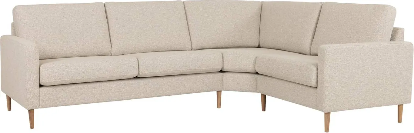Sone høy hjørnesofa Modulsofa. 2,5 seter + hjørne + 1,5 seter, armlene J7 stoff 422 /11 Taffie Thule beige