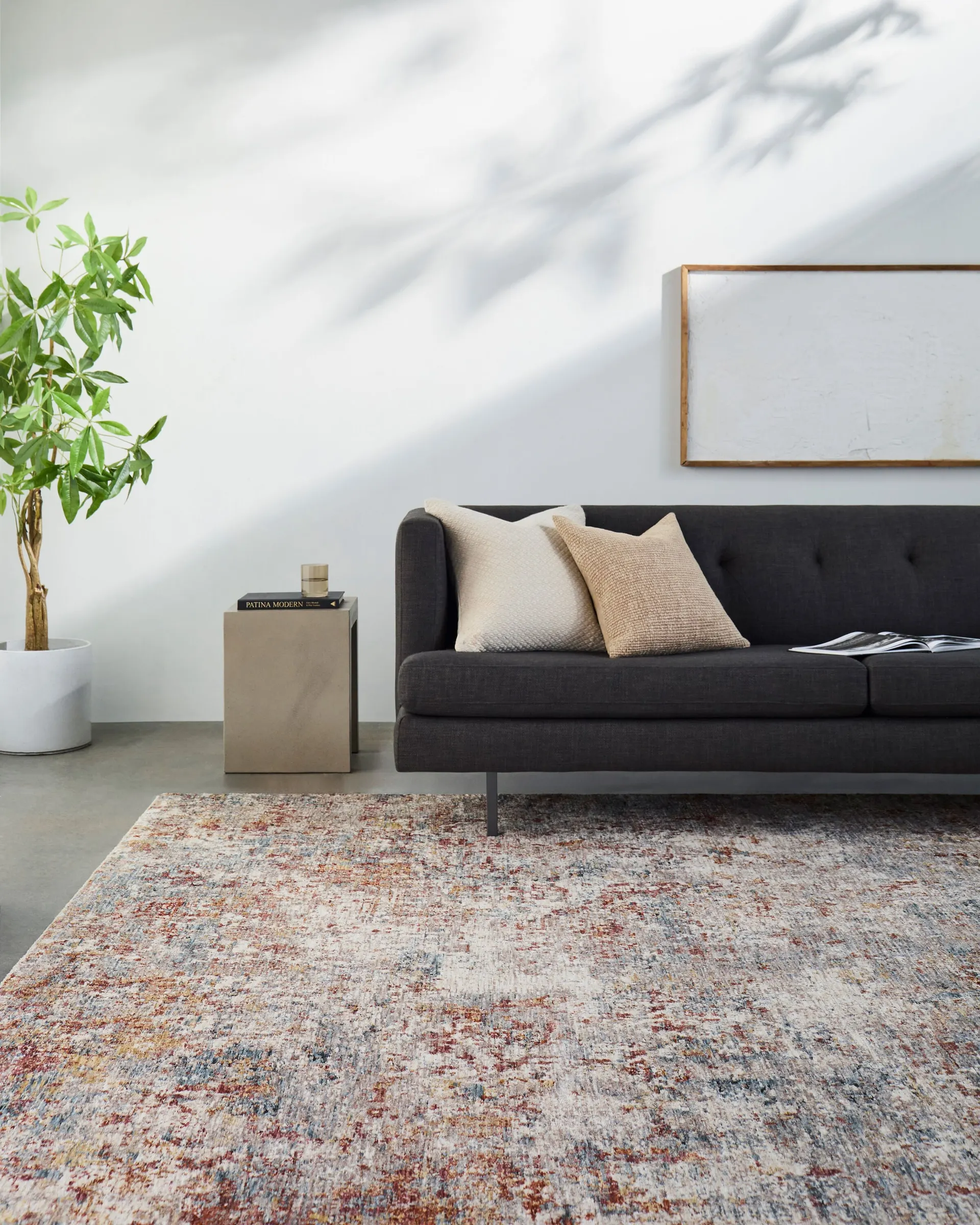 Origin 21 River Embers 8 x 10 (ft) Loomed Polyester Multi Rectangular Indoor Abstract Mid-Century Modern Spot Clean Only Pet Friendly Area rug