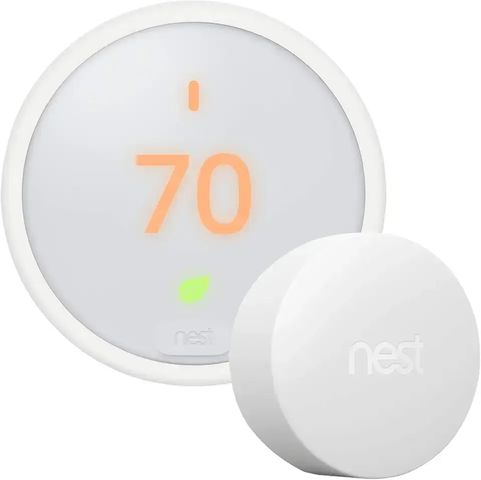 Nest Thermostat E - Programmable Smart Thermostat for Home T4000ES - 3rd Generation Nest Thermostat (Frosted White)- Compatible with Alexa