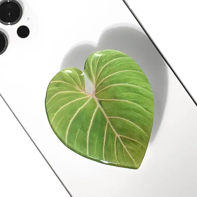 OnTheGrip Cute Acrylic Tropical Leaf Design Collapsible Expandible Mobile Phone Grip Stand Holder for Smartphone Tablet Cell Phone Accessory (Gloriosum)