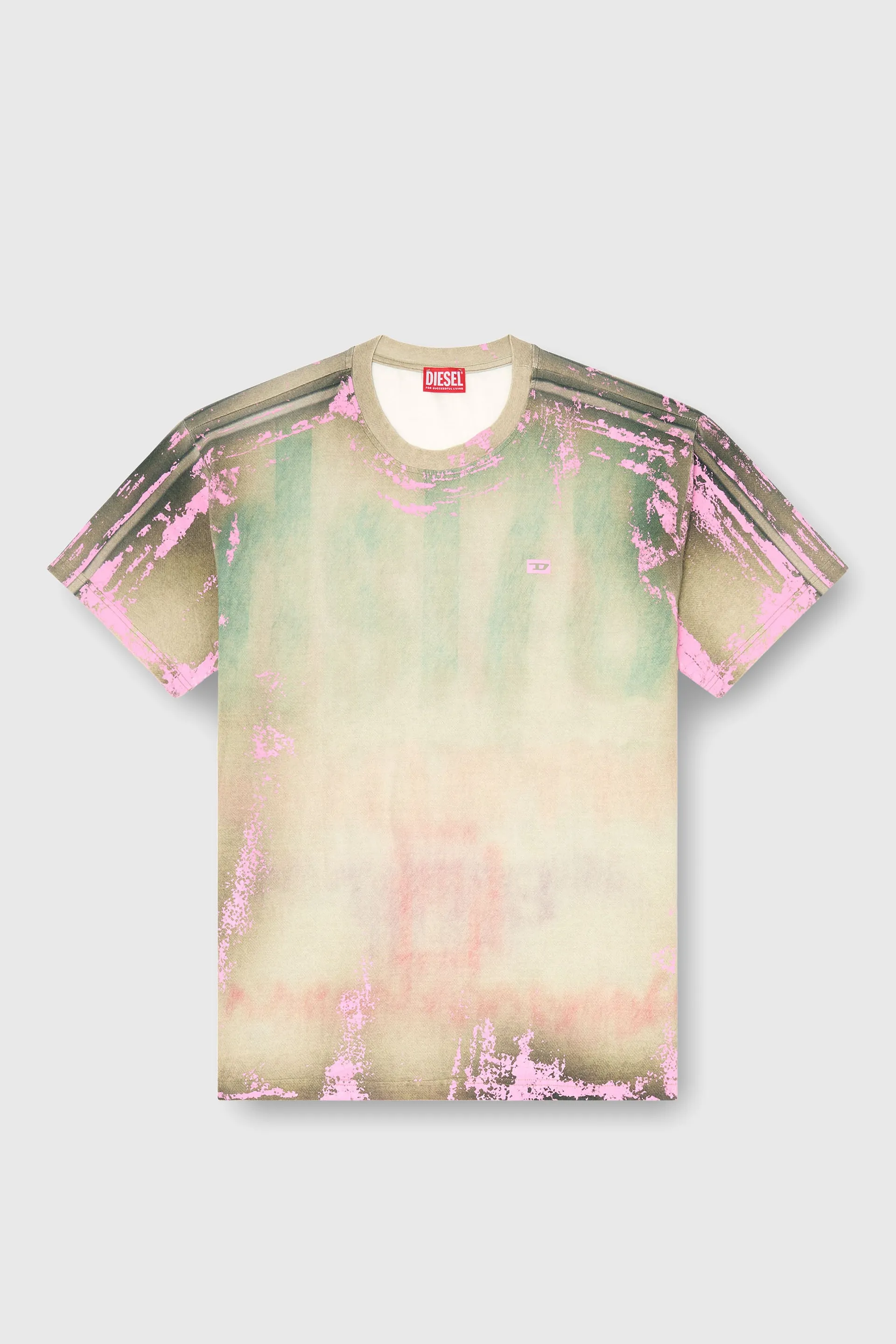 T-shirt in cracked leather-effect jersey