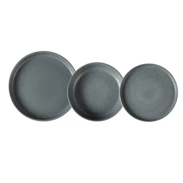 Servizio di piatti in Stoneware Nordica Grigio 18 pezzi