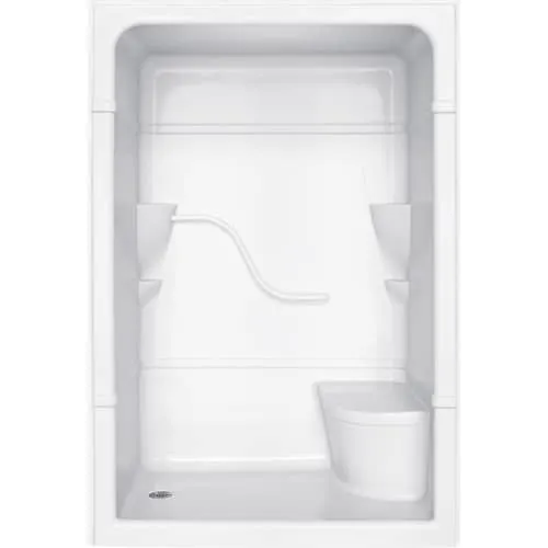 Madison W60 in. x H84.5 in. x D34.5 in. 3 Piece Rectangle Acrylic Shower Stall Left Hand Drain White