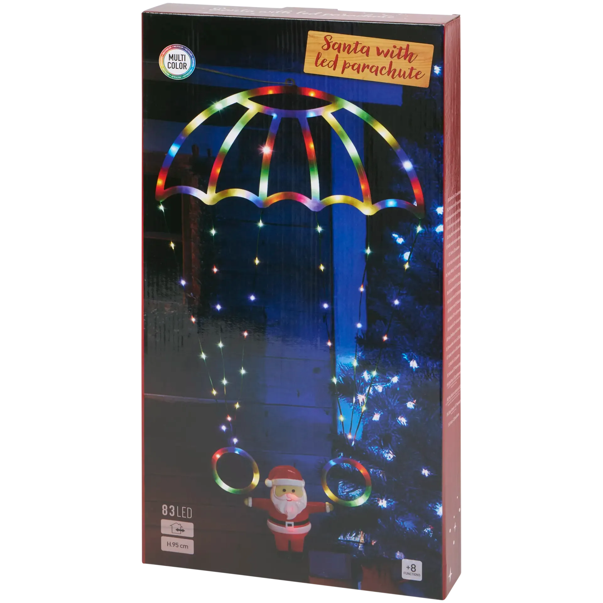 Babbo Natale con paracadute a LED