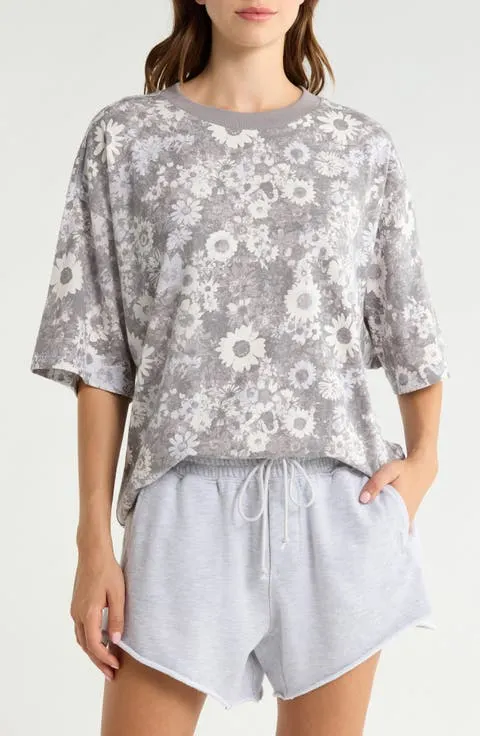 Free People FP Movement Stripe Relaxed Fit Cotton T-Shirt