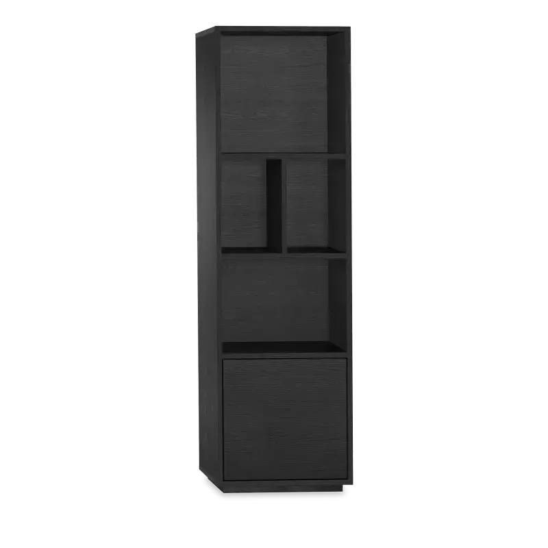 Wandmeubel (1 deur/ 4 open vak) Blackburn - Noir