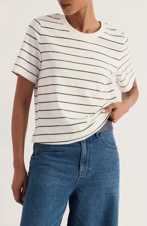 Copseland Striped Organic Cotton T-Shirt