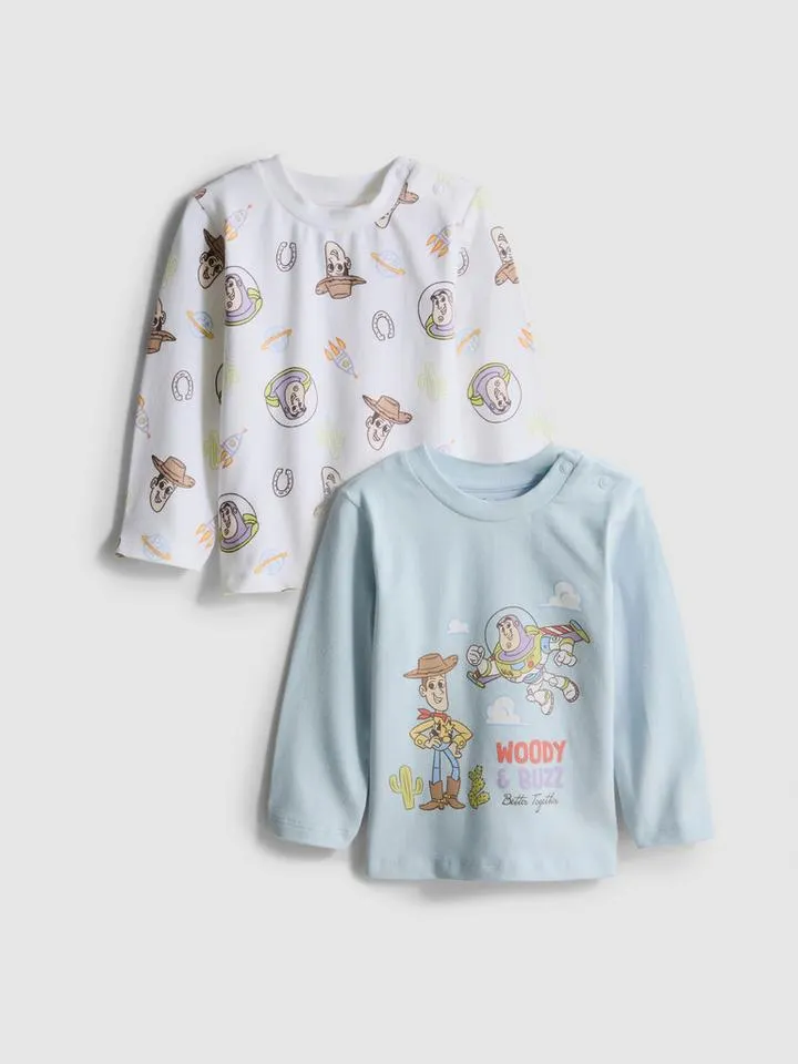 0–18 mois | Lot de 2 t-shirts à manches longues Disney Pixar Toy Story nouveau-né