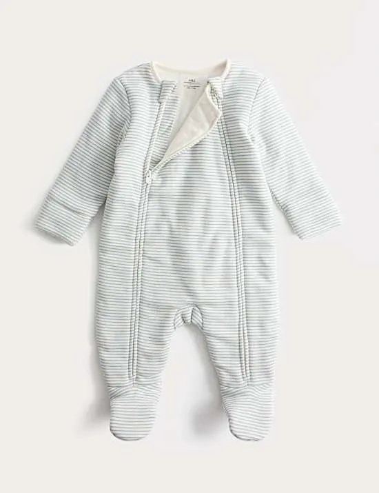 Pure Cotton 2.5 Tog Double Zip Sleepsuit (0-12 Mths)